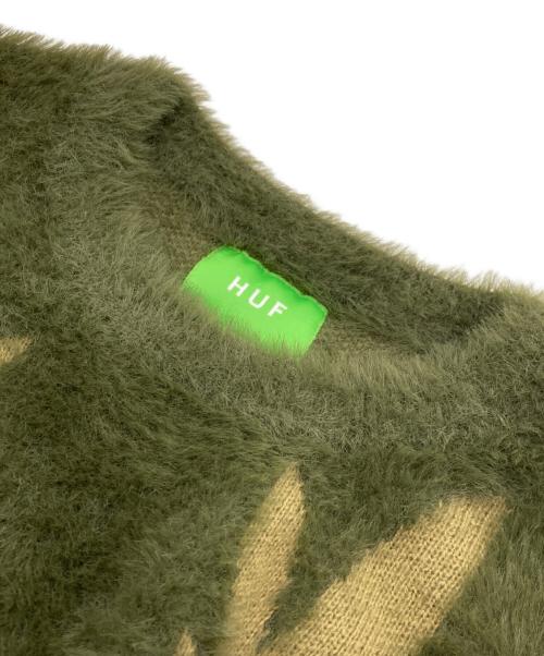 HUF（ハフ）HUF (ハフ) プラントライフ クルーセーター グリーン×ブラウン サイズ:Sの古着・服飾アイテム