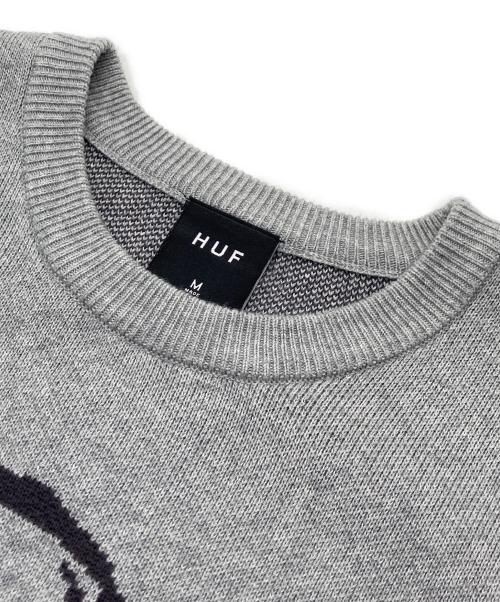 HUF（ハフ）HUF (ハフ) GIRL (ガール) マウスインターシャセーター グレー サイズ:Ｍの古着・服飾アイテム