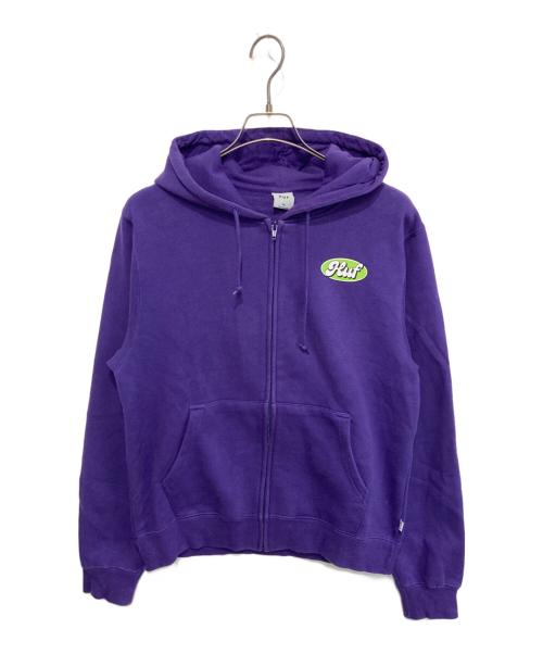 HUF（ハフ）HUF (ハフ) ジップパーカー パープル サイズ:Mの古着・服飾アイテム