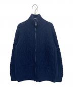 WOOLRICHウールリッチ）の古着「アランジップアップニットカーディガン」｜ネイビー