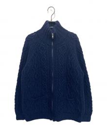 WOOLRICH（ウールリッチ）の古着「アランジップアップニットカーディガン」｜ネイビー