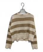 MIU MIUミュウミュウ）の古着「ラメボーダーニット」｜アイボリー