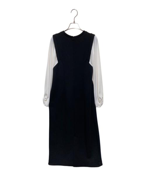 TORRAZZO DONNA（トラッゾドンナ）TORRAZZO DONNA (トラッゾドンナ) ダンボールニット×ブラウス ワンピース ブラック×ホワイト サイズ:FREEの古着・服飾アイテム