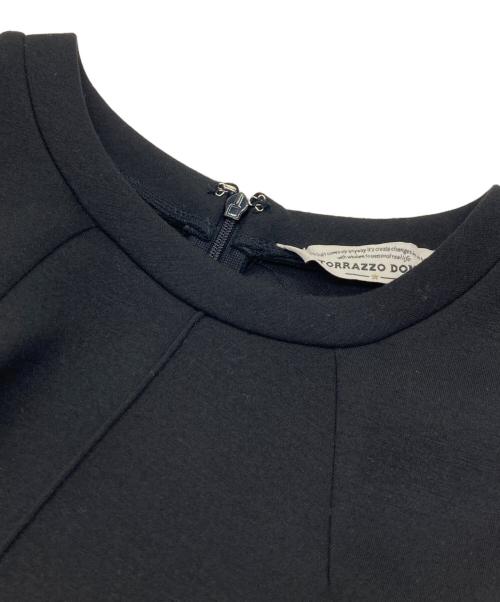 TORRAZZO DONNA（トラッゾドンナ）TORRAZZO DONNA (トラッゾドンナ) ダンボールニット×ブラウス ワンピース ブラック×ホワイト サイズ:FREEの古着・服飾アイテム