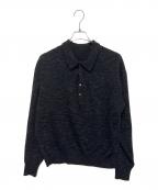 crepusculeクレプスキュール）の古着「ハイゲージニットポロシャツ」｜ブラック