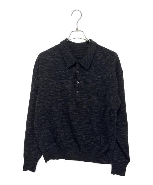 crepuscule（クレプスキュール）crepuscule (クレプスキュール) ハイゲージニットポロシャツ ブラック サイズ:1の古着・服飾アイテム