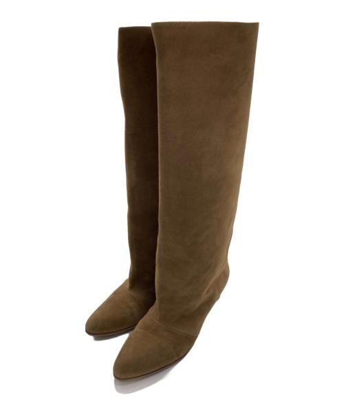 NEBULONIE（ネブローニ）NEBULONIE (ネブローニ) スウェードロングブーツ ブラウン サイズ:35の古着・服飾アイテム