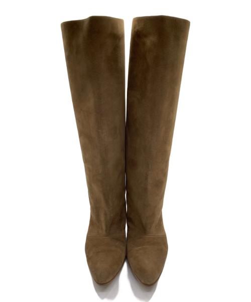 NEBULONIE（ネブローニ）NEBULONIE (ネブローニ) スウェードロングブーツ ブラウン サイズ:35の古着・服飾アイテム