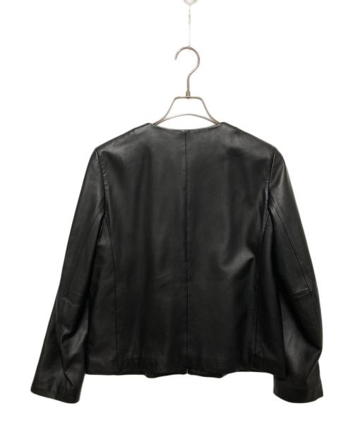 自由区（ジユウク）自由区 (ジユウク) ノーカラーラムレザージャケット ブラック サイズ:38の古着・服飾アイテム