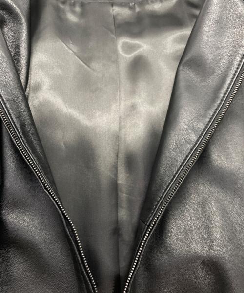 自由区（ジユウク）自由区 (ジユウク) ノーカラーラムレザージャケット ブラック サイズ:38の古着・服飾アイテム