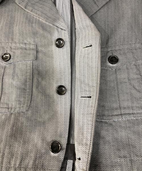 COMME des GARCONS HOMME PLUS（コムデギャルソンオムプリュス）COMME des GARCONS HOMME PLUS (コムデギャルソンオムプリュス) 製品染めサファリテーラードジャケット グレー サイズ:Ｍの古着・服飾アイテム