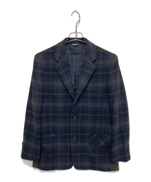 COMME des GARCONS HOMME DEUX（コムデギャルソン オム ドゥ）COMME des GARCONS HOMME DEUX (コムデギャルソン オム ドゥ) 3Bチェックテーラードジャケット ネイビー×グリーン サイズ:Ｓの古着・服飾アイテム