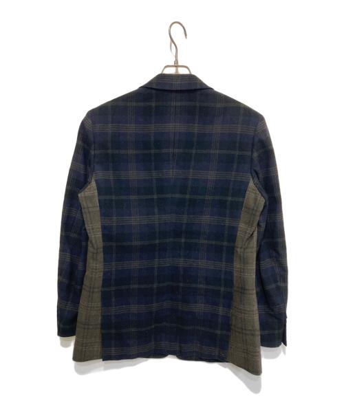COMME des GARCONS HOMME DEUX（コムデギャルソン オム ドゥ）COMME des GARCONS HOMME DEUX (コムデギャルソン オム ドゥ) 3Bチェックテーラードジャケット ネイビー×グリーン サイズ:Ｓの古着・服飾アイテム