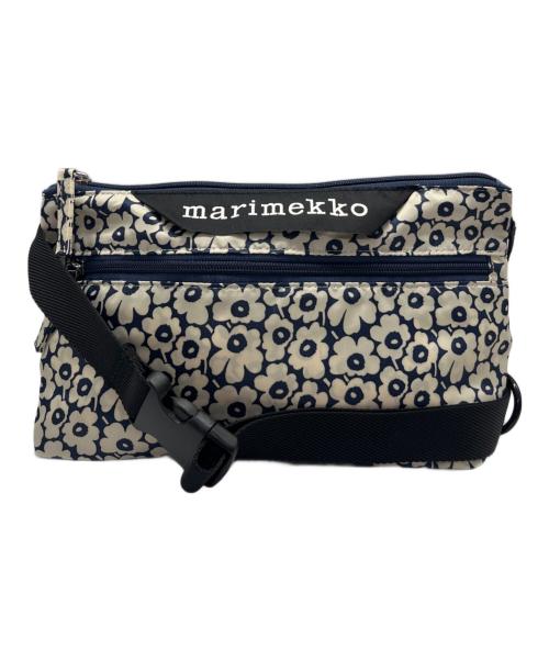 marimekko（マリメッコ）marimekko (マリメッコ) ニート クロスボディ ウニッコ ホワイト×ネイビーの古着・服飾アイテム