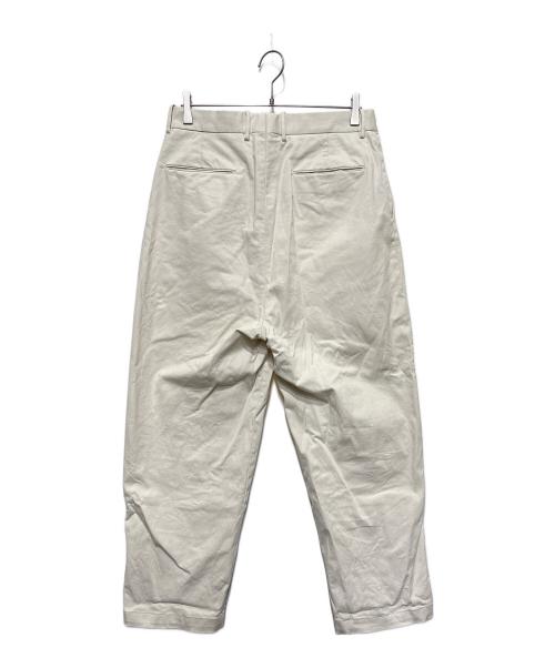 STEVEN ALAN（スティーブンアラン）STEVEN ALAN (スティーブンアラン) ドリル インツープリーツ ドレス トラウザーズ テーパード アイボリー サイズ:Lの古着・服飾アイテム