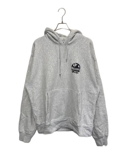 stussy（ステューシー）stussy (ステューシー) 8ボールロゴフーディ グレー サイズ:XLの古着・服飾アイテム