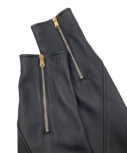 PAUL SMITH（ポールスミス）PAUL SMITH (ポールスミス) フェザー裏地 ダブルライダースジャケット ブラック サイズ:Ｍの古着・服飾アイテム