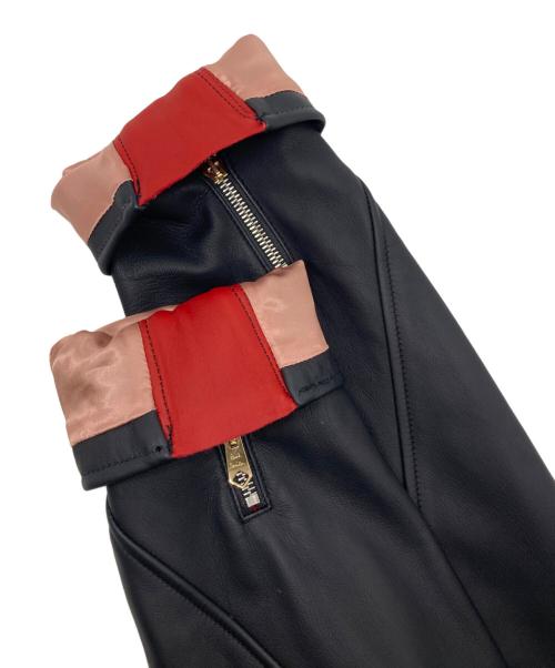 PAUL SMITH（ポールスミス）PAUL SMITH (ポールスミス) フェザー裏地 ダブルライダースジャケット ブラック サイズ:Ｍの古着・服飾アイテム