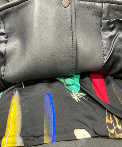 PAUL SMITH（ポールスミス）PAUL SMITH (ポールスミス) フェザー裏地 ダブルライダースジャケット ブラック サイズ:Ｍの古着・服飾アイテム