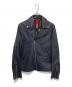 PAUL SMITH（ポールスミス）の古着「フェザー裏地 ダブルライダースジャケット」｜ブラック