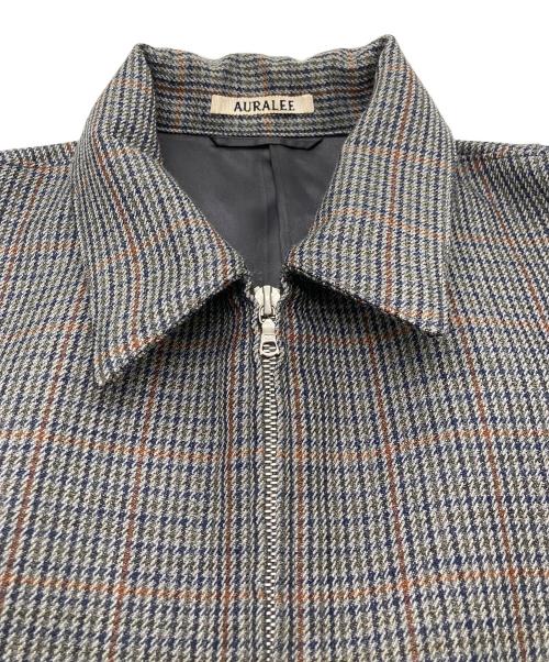 AURALEE（オーラリー）AURALEE (オーラリー) ダブルフェイスチェックジップブルゾン グレー サイズ:4の古着・服飾アイテム