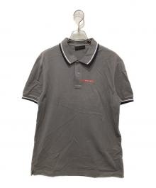 PRADA（プラダ）の古着「ラバーロゴポロシャツ」｜グレー