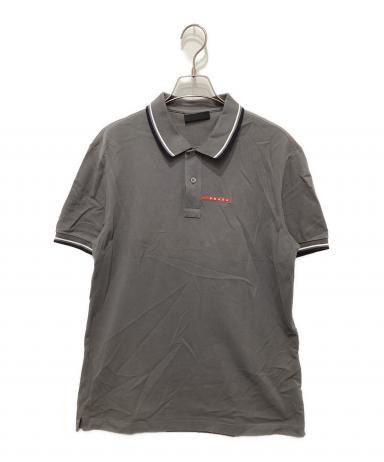 中古・古着通販】PRADA (プラダ) ラバーロゴポロシャツ グレー サイズ