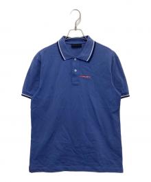 PRADA（プラダ）の古着「ラバーロゴポロシャツ」｜ブルー
