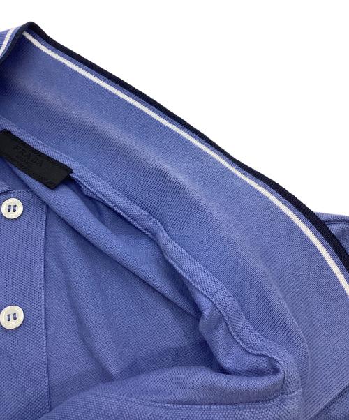 PRADA（プラダ）PRADA (プラダ) ラバーロゴポロシャツ ブルー サイズ:Lの古着・服飾アイテム