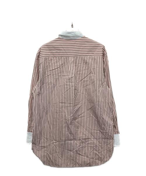 LACOSTE（ラコステ）LACOSTE (ラコステ) ストライプクレリックシャツ ピンク サイズ:34の古着・服飾アイテム