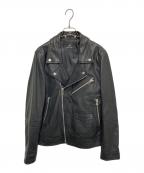 PS Paul SmithＰＳポールスミス）の古着「ゴートレザー ダブルライダースジャケット」｜ブラック