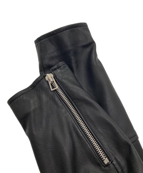 PS Paul Smith（ＰＳポールスミス）PS Paul Smith (ＰＳポールスミス) ゴートレザー ダブルライダースジャケット ブラック サイズ:Lの古着・服飾アイテム