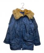 ALPHA×DUFFERアルファ×ダファー）の古着「フーデッドフライトジャケット」｜ネイビー