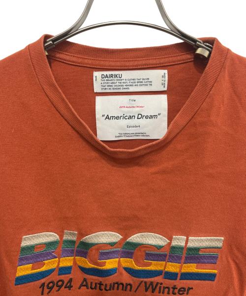 DAIRIKU（ダイリク）DAIRIKU (ダイリク) BIGGIE レイヤードTシャツ オレンジ サイズ:FREEの古着・服飾アイテム