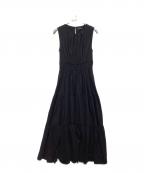 anuansアニュアンス）の古着「ギャザーボリュームティアードカットワンピース」｜ブラック