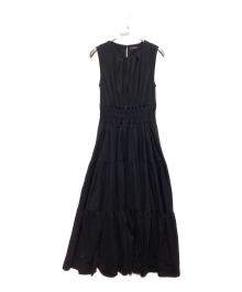 anuans（アニュアンス）の古着「ギャザーボリュームティアードカットワンピース」｜ブラック