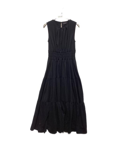 anuans（アニュアンス）anuans (アニュアンス) ギャザーボリュームティアードカットワンピース ブラック サイズ:FREEの古着・服飾アイテム