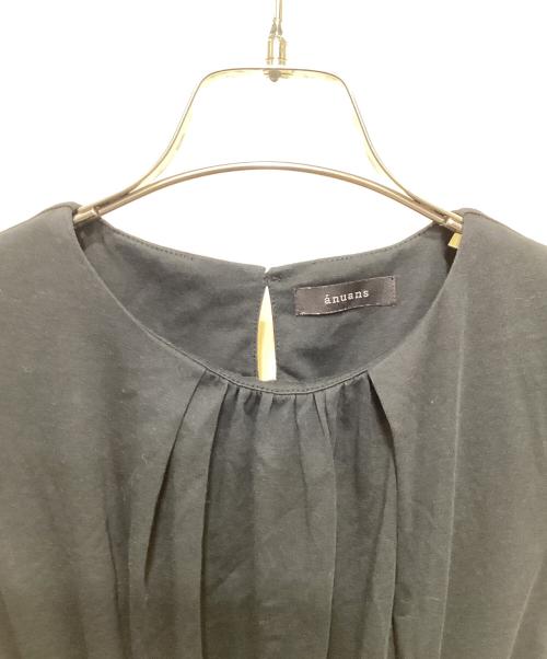 anuans（アニュアンス）anuans (アニュアンス) ギャザーボリュームティアードカットワンピース ブラック サイズ:FREEの古着・服飾アイテム
