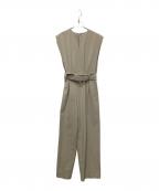 CLANEクラネ）の古着「スリーブレスベルテッドオールインワン」｜ベージュ