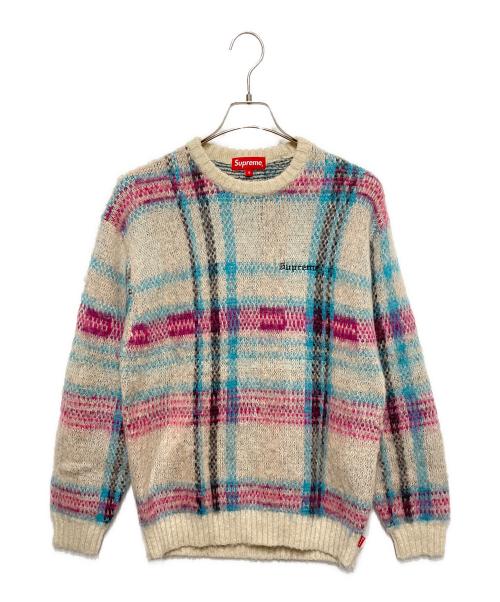 SUPREME（シュプリーム）SUPREME (シュプリーム) ブラッシュド プレイドセーター ホワイト サイズ:Ｓの古着・服飾アイテム