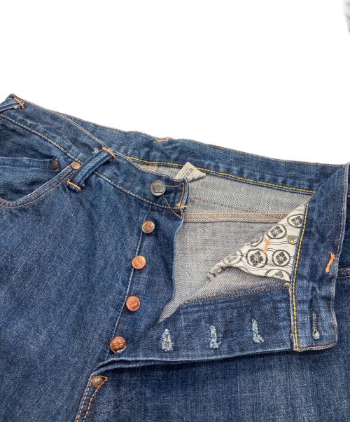 YAMANE（ヤマネ）YAMANE (ヤマネ) バックプリントデニムパンツ インディゴ サイズ:W32×L34の古着・服飾アイテム