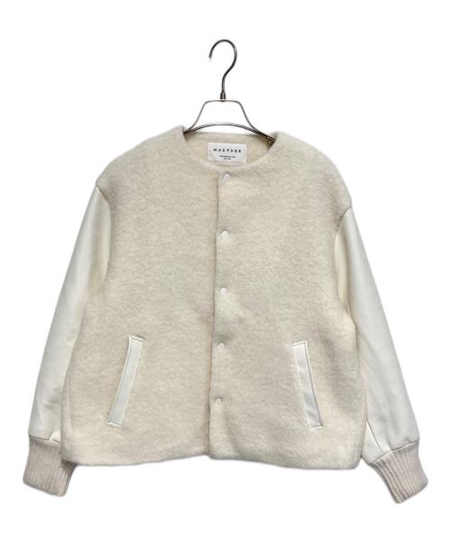 MACPHEE（マカフィー）MACPHEE (マカフィー) シープパイル ノーカラーブルゾン アイボリー サイズ:36の古着・服飾アイテム