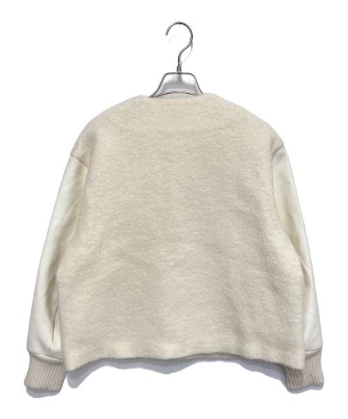 MACPHEE（マカフィー）MACPHEE (マカフィー) シープパイル ノーカラーブルゾン アイボリー サイズ:36の古着・服飾アイテム
