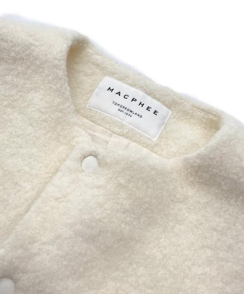 MACPHEE（マカフィー）MACPHEE (マカフィー) シープパイル ノーカラーブルゾン アイボリー サイズ:36の古着・服飾アイテム