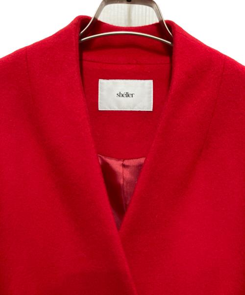 sheller（シェリエ）sheller (シェリエ) ノーカラーコート レッド サイズ:Ｍの古着・服飾アイテム