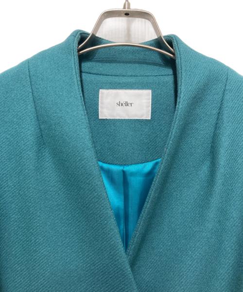 sheller（シェリエ）sheller (シェリエ) ノーカラーコート グリーン サイズ:Ｍの古着・服飾アイテム