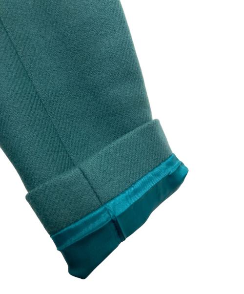 sheller（シェリエ）sheller (シェリエ) ノーカラーコート グリーン サイズ:Ｍの古着・服飾アイテム