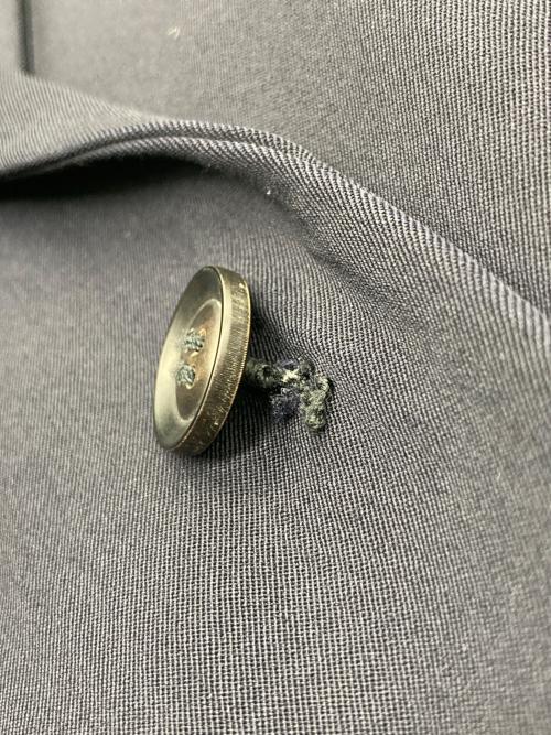 Y's（ワイズ）Y's (ワイズ) ロング丈ウールテーラードジャケット ネイビー サイズ:記載なしの古着・服飾アイテム