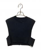 HYKEハイク）の古着「ワイドリブクロップドベスト」｜ブラック