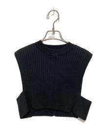 HYKE（ハイク）の古着「ワイドリブクロップドベスト」｜ブラック